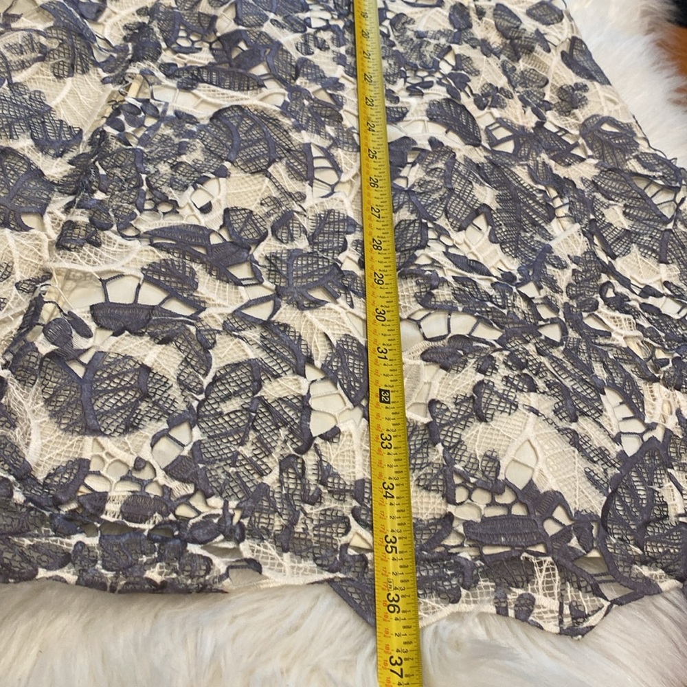 Tory Burch Lacy Summer Dress Moonrise Issy Floral Motif Boat neckline Size 10 - Picture 8 of 15